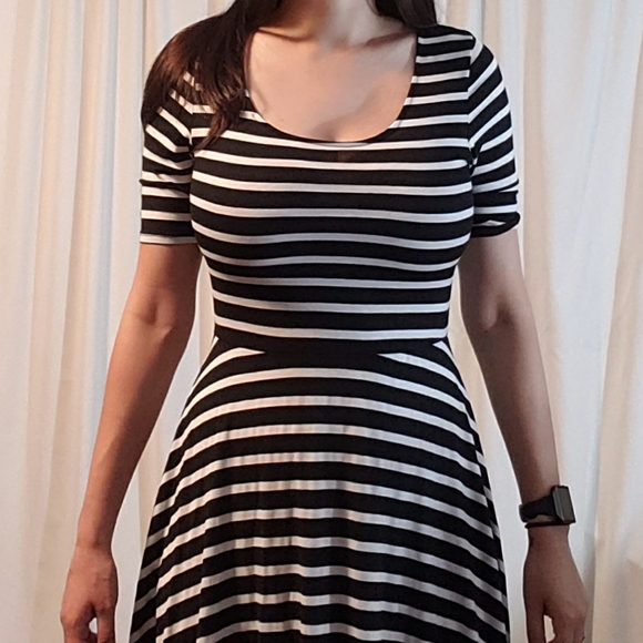 Sunday in Brooklyn Black and White Striped Dress - Picture 3 of 14